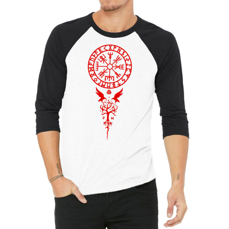 Vegvisir Runes Funny Viking Compass Nordic Gift Men Women 3/4 Sleeve Shirt | Artistshot