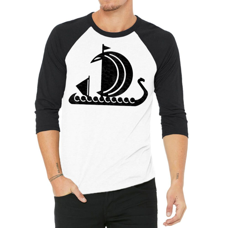 Viking Warrior Sailing Ship Scandinavian Greyjoy 3/4 Sleeve Shirt | Artistshot