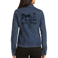 Sex Now Even Better With A Partner! Ladies Denim Jacket | Artistshot