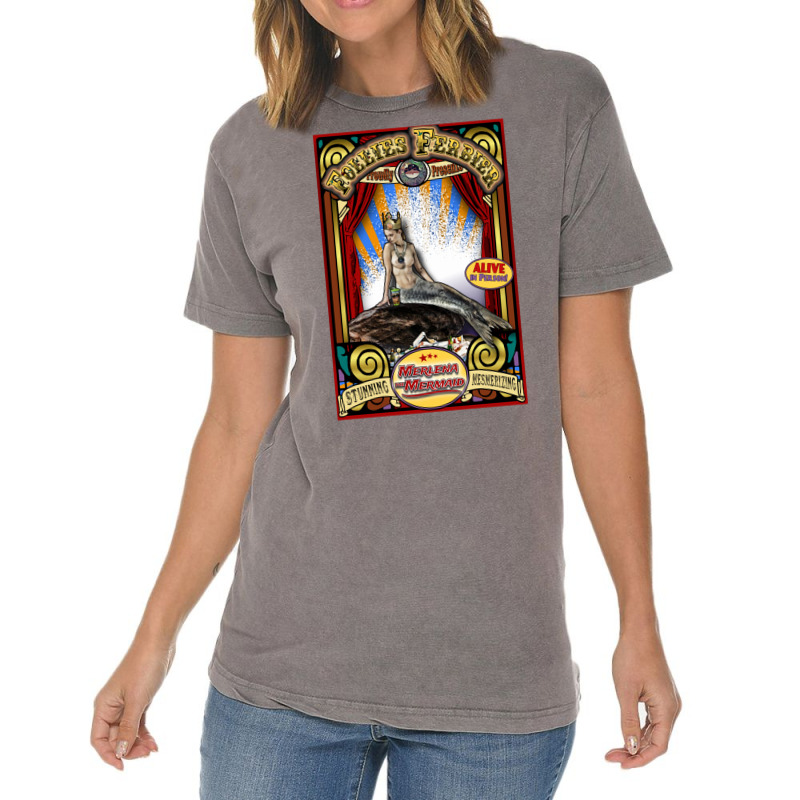 Merlena The Mermaid Sideshow Poster Vintage T-Shirt by wasoufkuknag | Artistshot