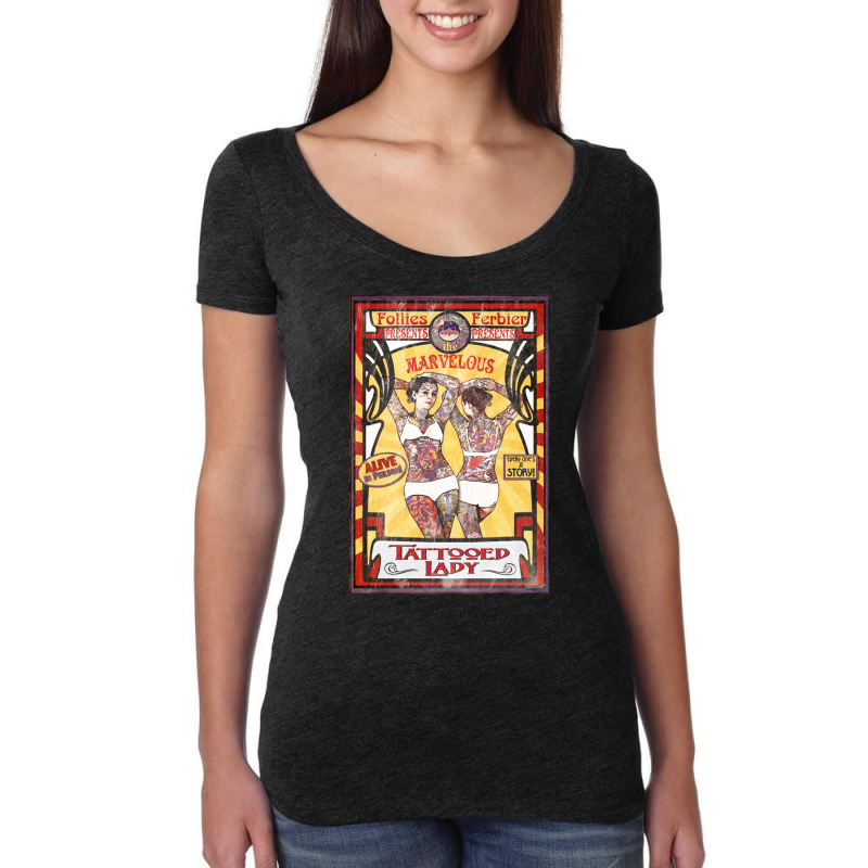 The Tattooed Lady Sideshow Poster Women's Triblend Scoop T-shirt by duriomort6 | Artistshot