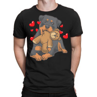 Rottweiler Baby T  Shirt Rottweiler Dog With Stuffed Animal And Hearts T-shirt | Artistshot