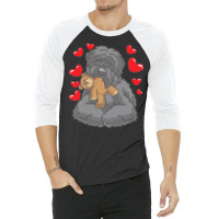 Russkiy Tchiorny Terrier T  Shirt Black Russian Terrier With Stuffed A 3/4 Sleeve Shirt | Artistshot