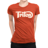 Triton Classic Motorcycles In Vintage Cream Ladies Fitted T-shirt | Artistshot