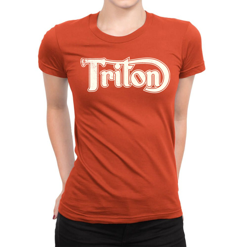 Triton Classic Motorcycles In Vintage Cream Ladies Fitted T-Shirt by ledwonsteenyi | Artistshot