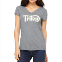 Triton Classic Motorcycles In Vintage Cream Women's V-neck T-shirt | Artistshot