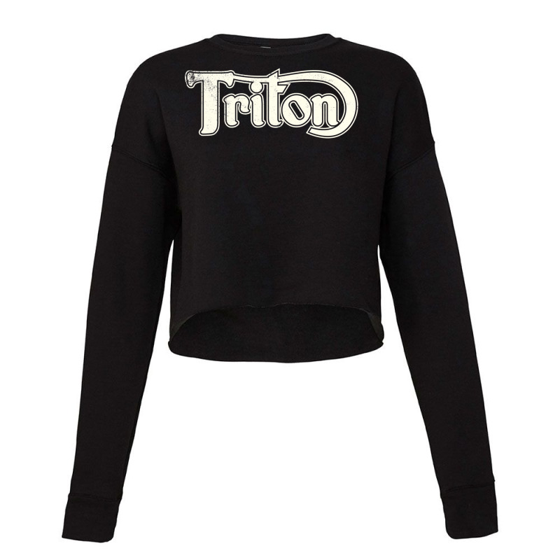 Triton Classic Motorcycles In Vintage Cream Cropped Sweater by ledwonsteenyi | Artistshot