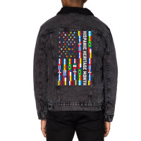 National Hispanic Heritage Month Celebration Latin Flags Unisex Sherpa-lined Denim Jacket | Artistshot