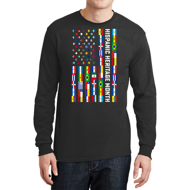 National Hispanic Heritage Month Celebration Latin Flags Long Sleeve Shirts by KimberleeWilson786 | Artistshot