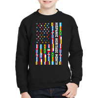 National Hispanic Heritage Month Celebration Latin Flags Youth Sweatshirt | Artistshot