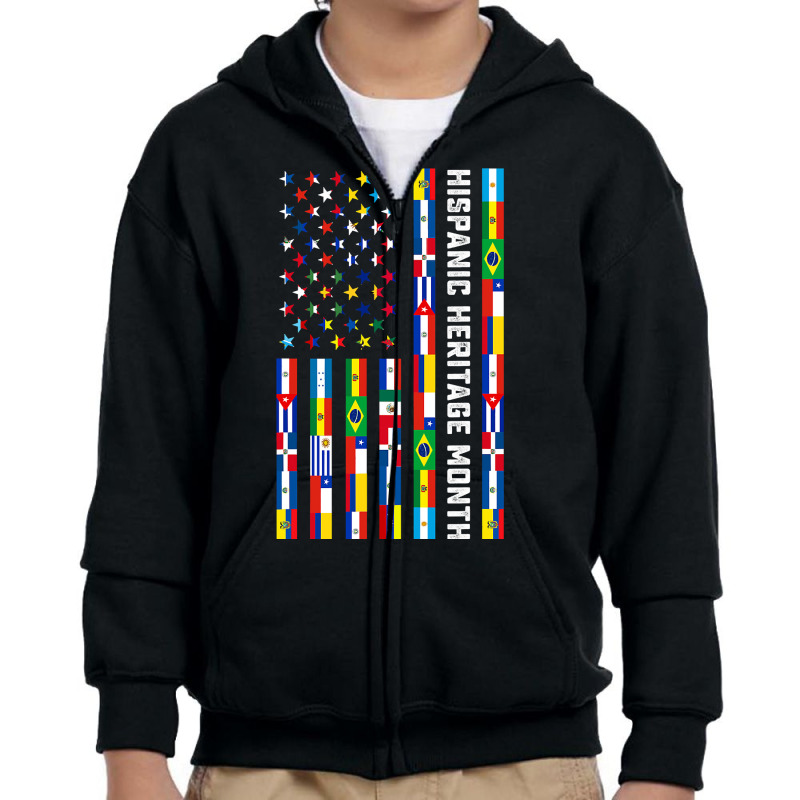 National Hispanic Heritage Month Celebration Latin Flags Youth Zipper Hoodie by KimberleeWilson786 | Artistshot