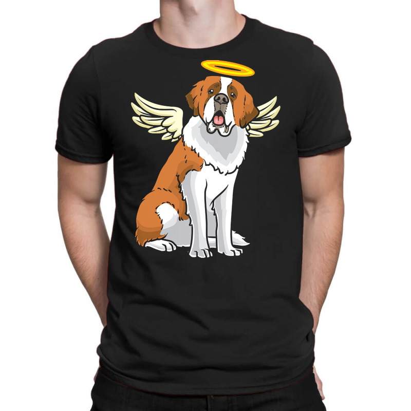 St Bernard Dog T  Shirt Saint Bernard With Guardian Angel Saying T  Sh T-Shirt by stammivy480 | Artistshot