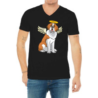 St Bernard Dog T  Shirt Saint Bernard With Guardian Angel Saying T  Sh V-neck Tee | Artistshot