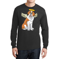 St Bernard Dog T  Shirt Saint Bernard With Guardian Angel Saying T  Sh Long Sleeve Shirts | Artistshot