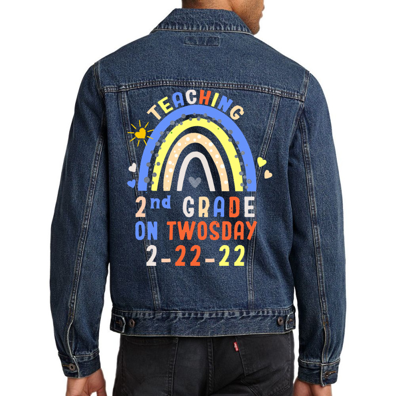 Teaching 2nd Grade On Twosday 2 22 22 H T  Shirt Teaching 2nd Grade On Men Denim Jacket by stammivy480 | Artistshot