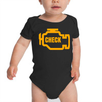 Yellow Car Engine Dashboard Warning Light  Funny Mechanic Baby Bodysuit | Artistshot