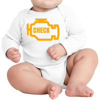 Yellow Car Engine Dashboard Warning Light  Funny Mechanic Long Sleeve Baby Bodysuit | Artistshot