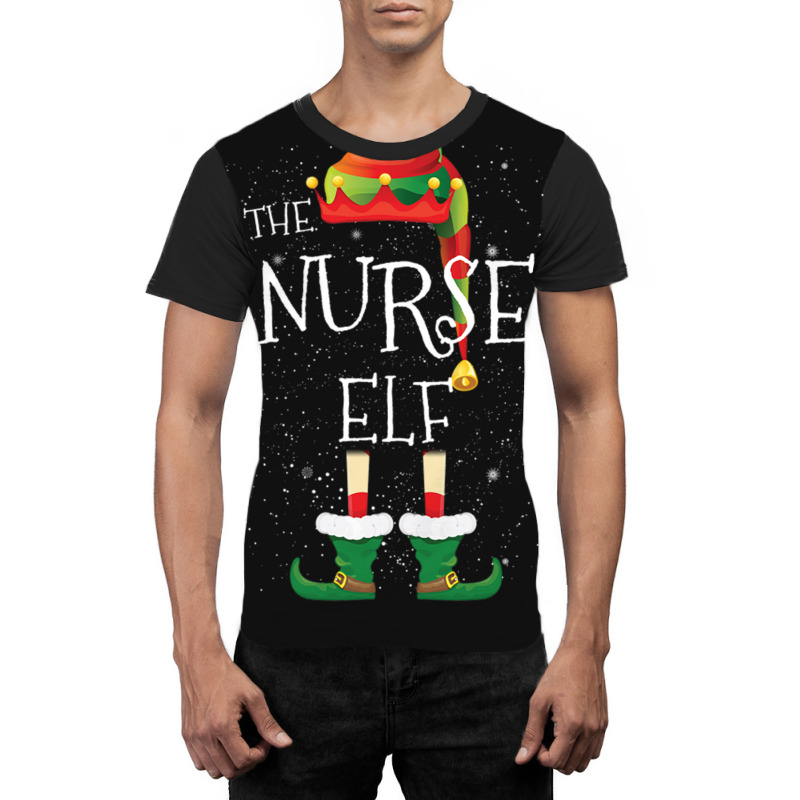 Nurse Elf Family Matching Christmas Group Funny Gift Graphic T-shirt | Artistshot