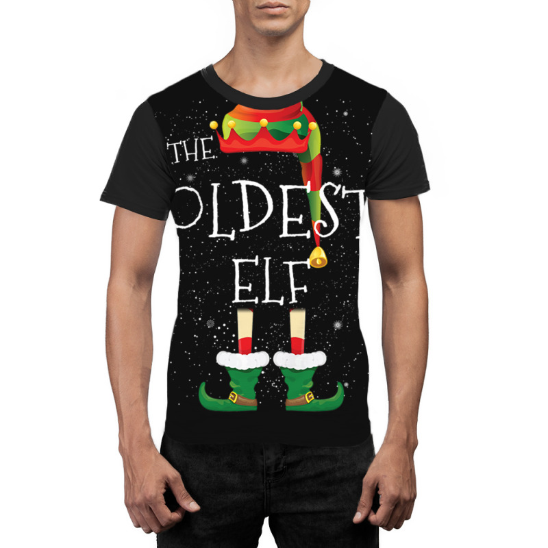 Oldest Elf Family Matching Christmas Group Funny Pajama Gift Graphic T-shirt | Artistshot