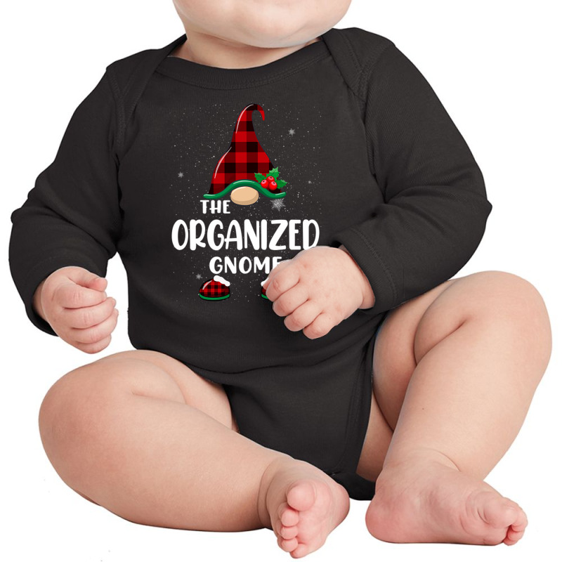 Organized Gnome Buffalo Plaid Matching Family Christmas Pajama Funny G Long Sleeve Baby Bodysuit by DaniArt | Artistshot