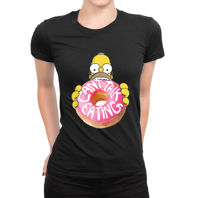 The Simpsons Homer Can't Talk Eating Ladies Fitted T-Shirt by VarainSky | Artistshot