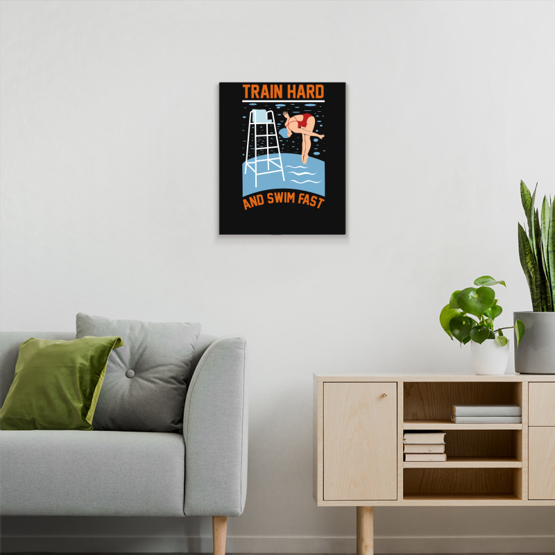 Train Hard And Swim Fast Metal Print Vertical | Artistshot