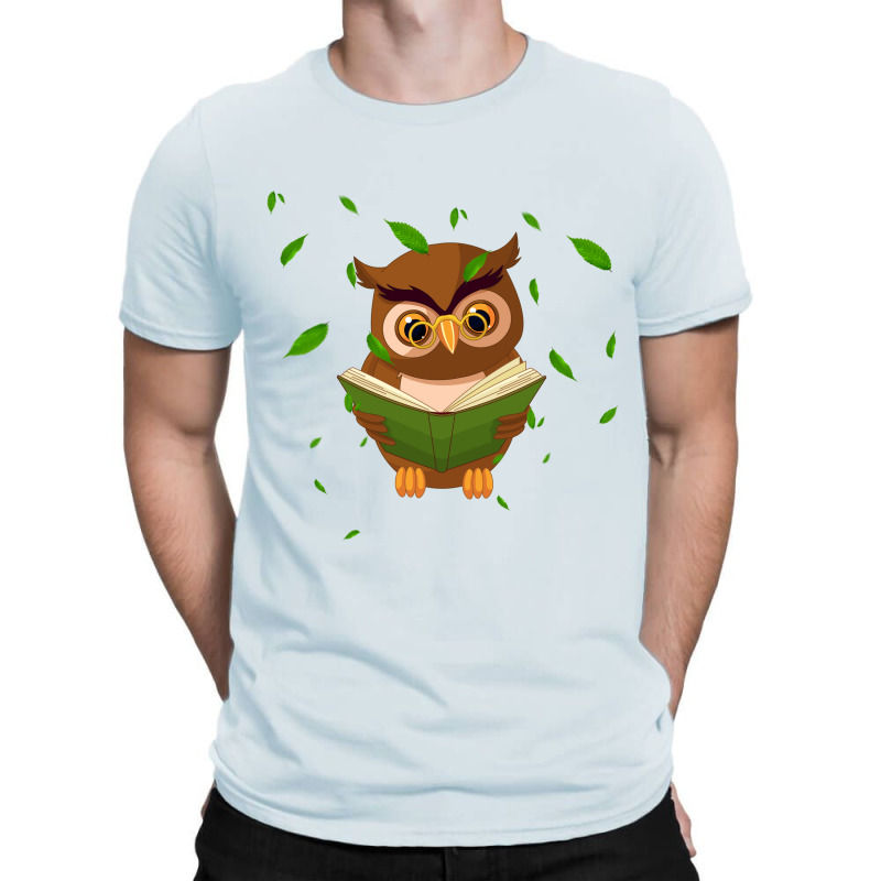 Owl Reading A Book T-Shirt by Hikarost78 | Artistshot