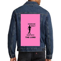 Exercise Daily   Walk With The Lord   Womens Version Men Denim Jacket | Artistshot