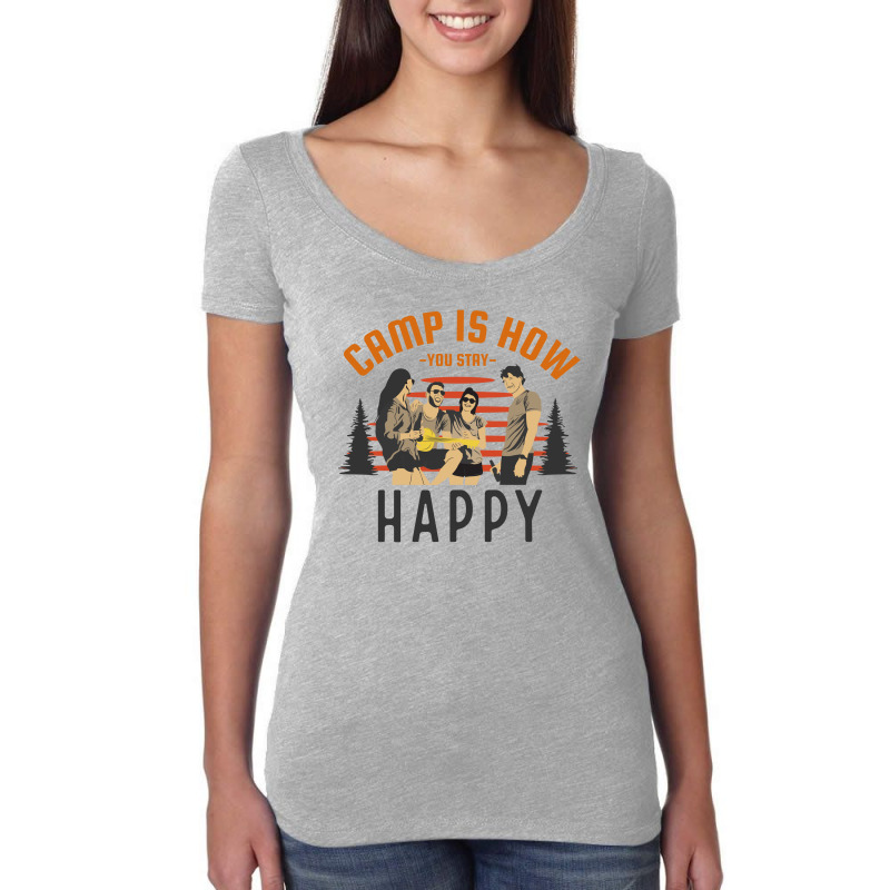 Camp Is How You Stay Happy Women's Triblend Scoop T-shirt by April Shop | Artistshot