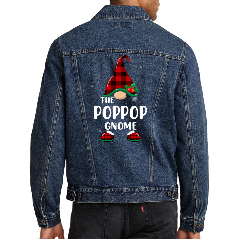 Poppop Gnome Buffalo Plaid Matching Family Christmas Pajama Funny Gift Men Denim Jacket | Artistshot