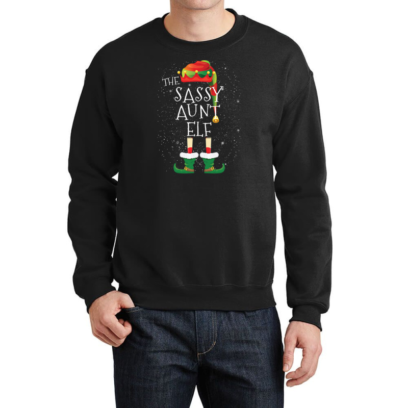 Sassy Aunt Elf Family Matching Christmas Group Funny Pajama Gift Crewneck Sweatshirt | Artistshot