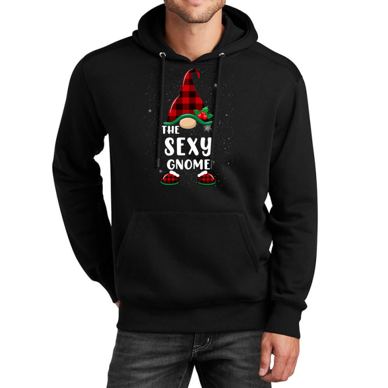 Sexy Gnome Buffalo Plaid Matching Family Christmas Pajama Unisex Hoodie | Artistshot