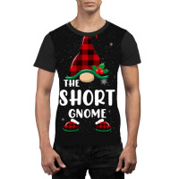 Short Gnome Buffalo Plaid Matching Family Christmas Pajama Funny Gift Graphic T-shirt | Artistshot