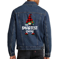 Smartest Gnome Buffalo Plaid Matching Family Christmas Pajama Funny Gi Men Denim Jacket | Artistshot