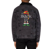 Snack Elf Family Matching Christmas Group Funny Pajama Gift Unisex Sherpa-lined Denim Jacket | Artistshot