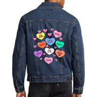 Womens Valentine Candy Heart Valentines Day Vneck Men Denim Jacket | Artistshot