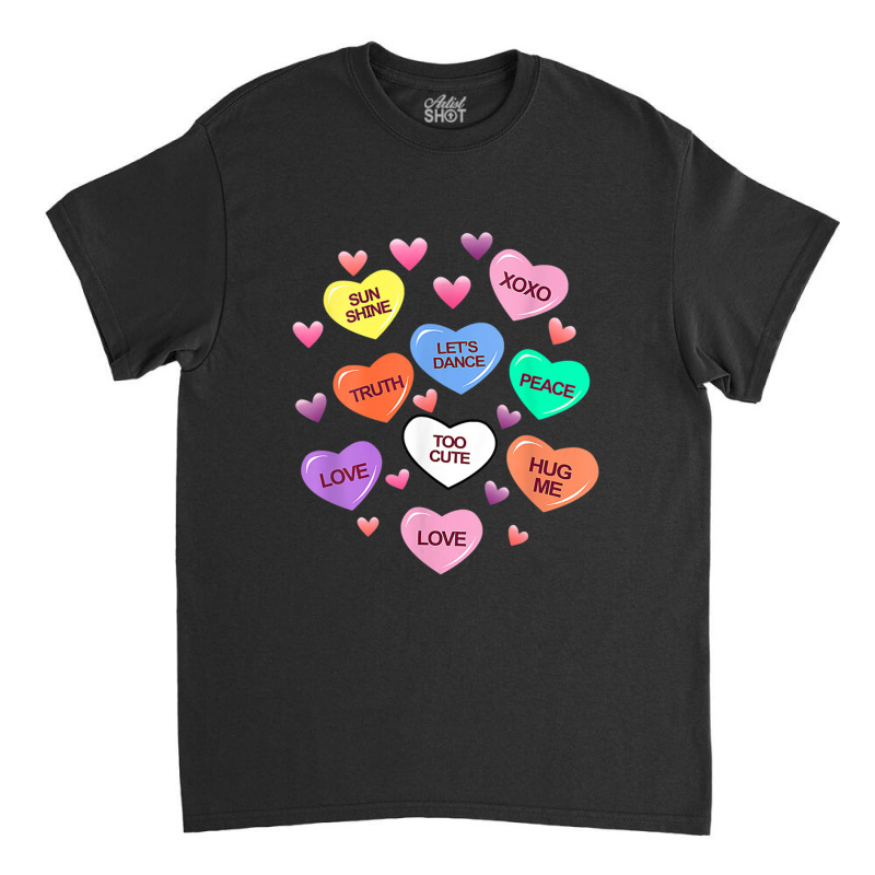 Womens Valentine Candy Heart Valentines Day Vneck Classic T-shirt | Artistshot