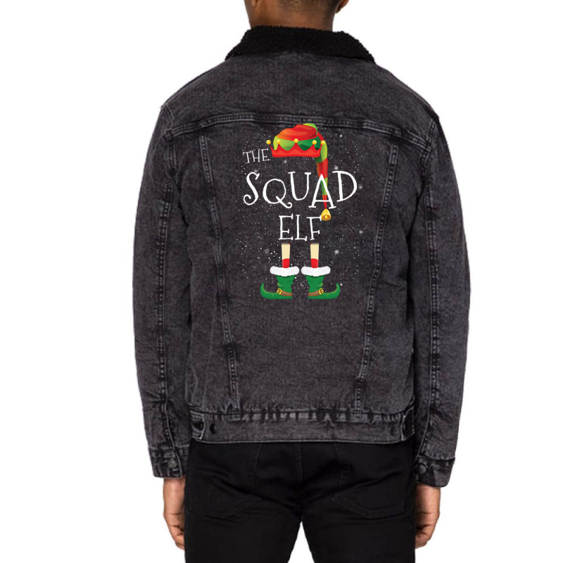 Squad Elf Family Matching Christmas Group Funny Gift Unisex Sherpa-lined Denim Jacket | Artistshot