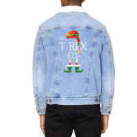 T Rex Elf Family Matching Christmas Group Funny Gift Unisex Sherpa-lined Denim Jacket | Artistshot