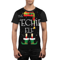 Techie Elf Family Matching Christmas Group Funny Pajama Gift Graphic T-shirt | Artistshot