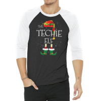 Techie Elf Family Matching Christmas Group Funny Pajama Gift 3/4 Sleeve Shirt | Artistshot