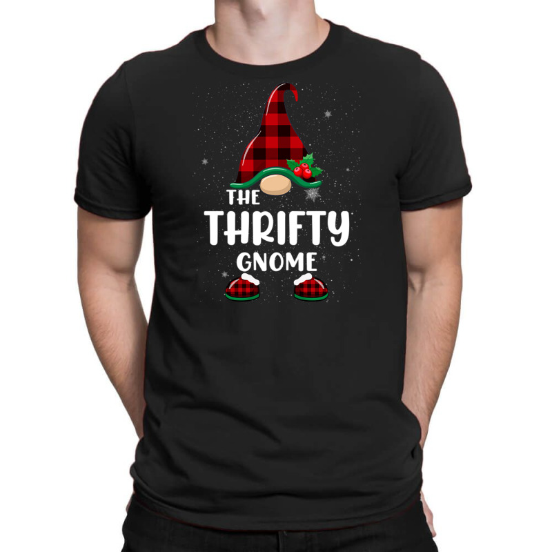 Thrifty Gnome Buffalo Plaid Matching Family Christmas Pajama Funny Gif T-shirt | Artistshot