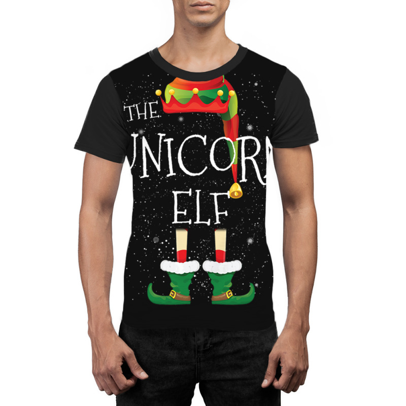 Unicorn Elf Family Matching Christmas Group Funny Gift Graphic T-shirt | Artistshot