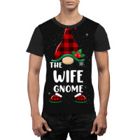 Wife Gnome Buffalo Plaid Matching Family Christmas Pajama Funny Gift Graphic T-shirt | Artistshot