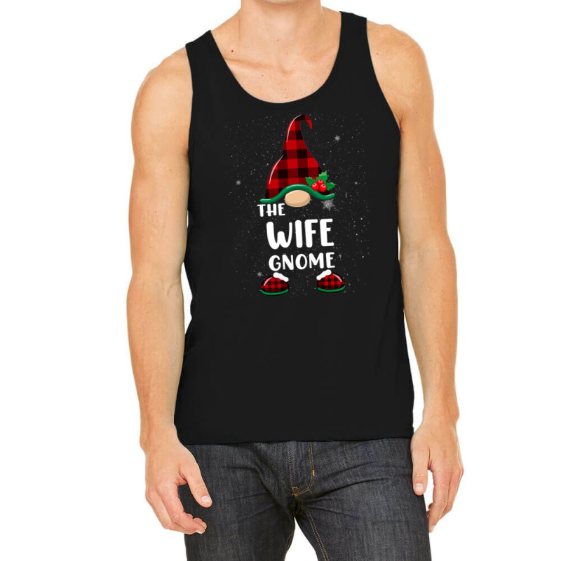 Wife Gnome Buffalo Plaid Matching Family Christmas Pajama Funny Gift Tank Top | Artistshot