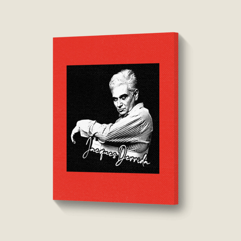 Jacques Derrida  Retro Fan Artwork Portrait Canvas Print | Artistshot