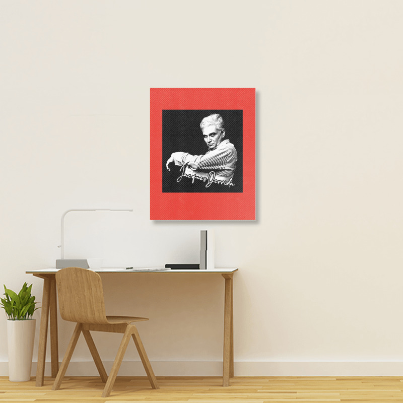 Jacques Derrida  Retro Fan Artwork Portrait Canvas Print | Artistshot