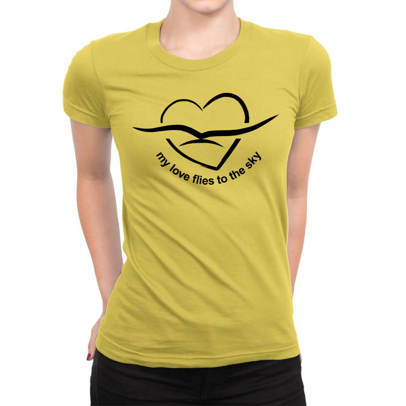 My Love Flies To The Sky Ladies Fitted T-Shirt by WawanRidwan | Artistshot