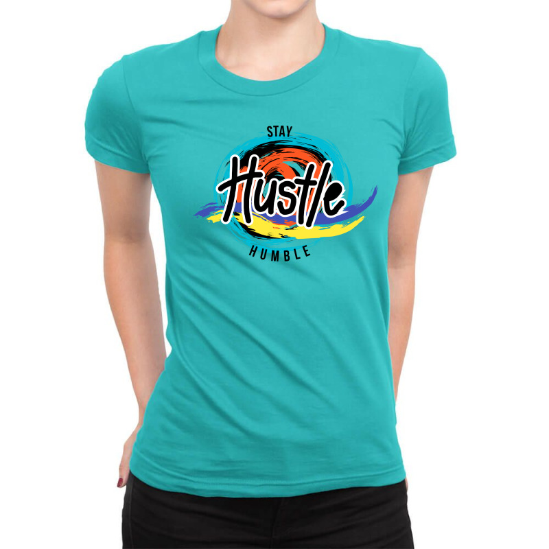 Stay Hustle Humble Circle Ladies Fitted T-Shirt by WawanRidwan | Artistshot