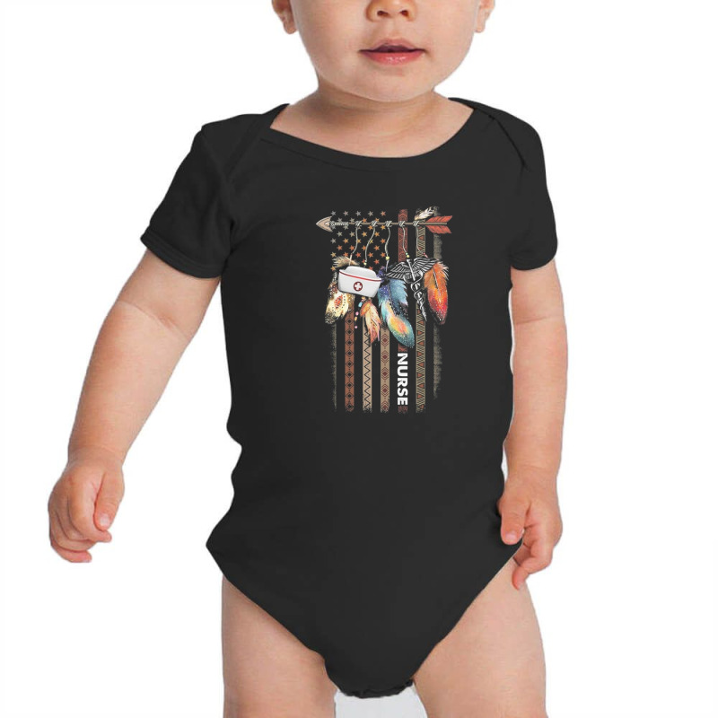 Native Style Nurse American Flag Baby Bodysuit | Artistshot